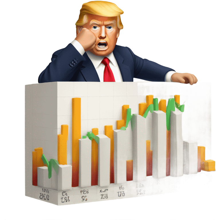 Donald trump holding the stock market emoji