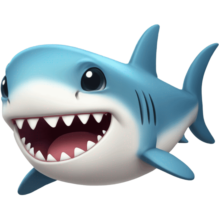 Cute chibi shark with chubby legs suprised  emoji