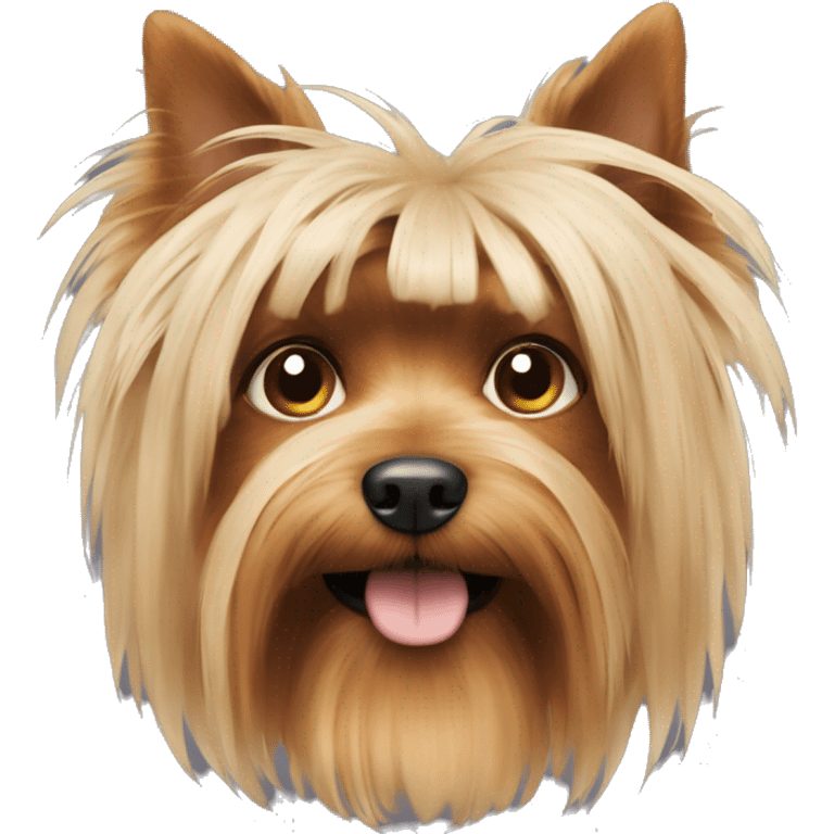 Yokshire dog with hairs on face emoji