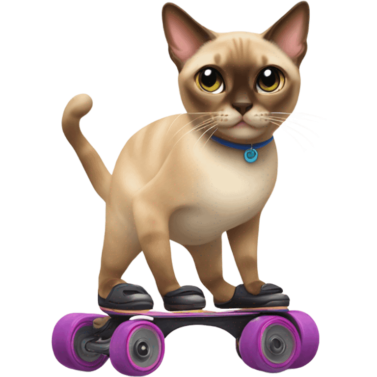 A cinnamon point Siamese cat roller scating emoji