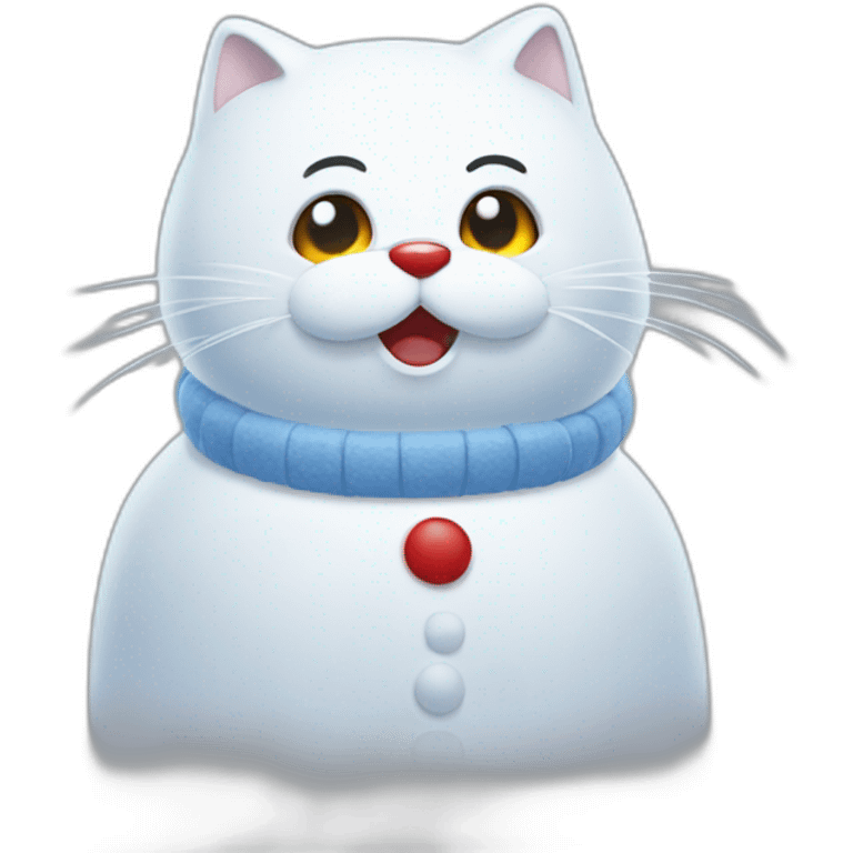 Bonhomme neige chat  emoji