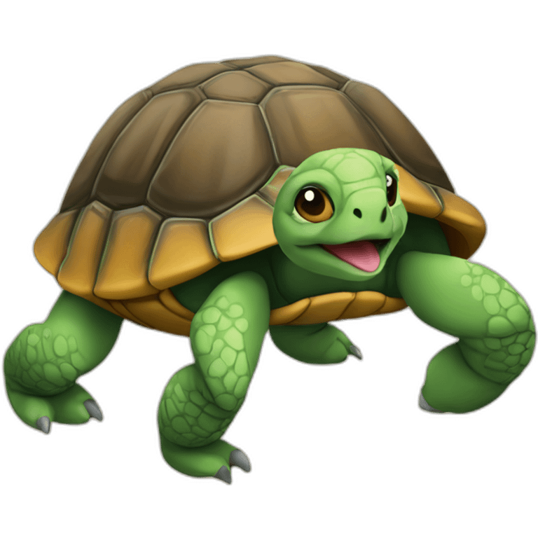 Tortue sur chien emoji