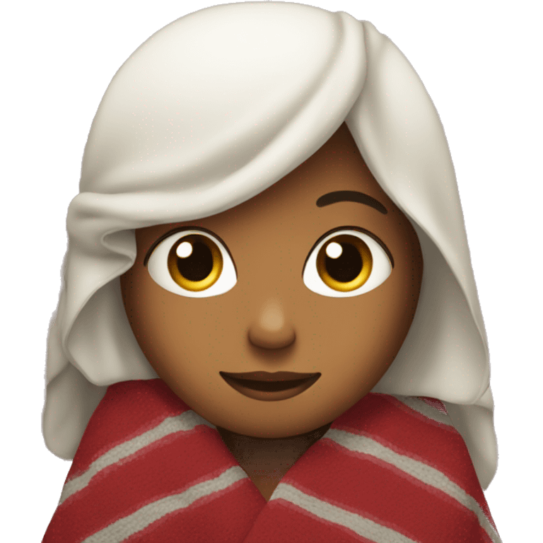 Girl with blanket on her  emoji