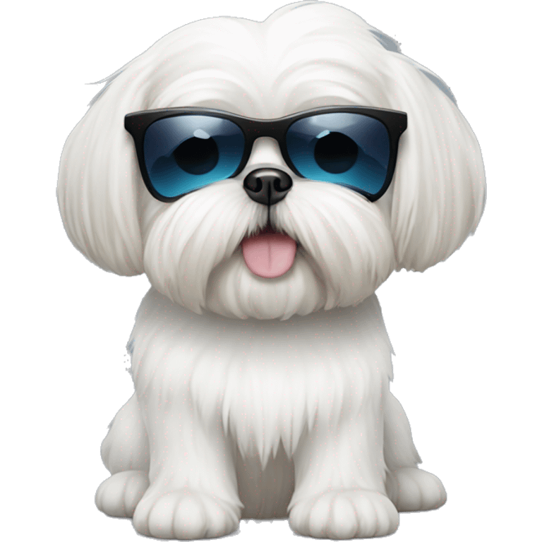 White shih tzu with sunglasses emoji