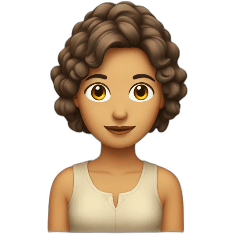 Chica española con pelo castaño emoji