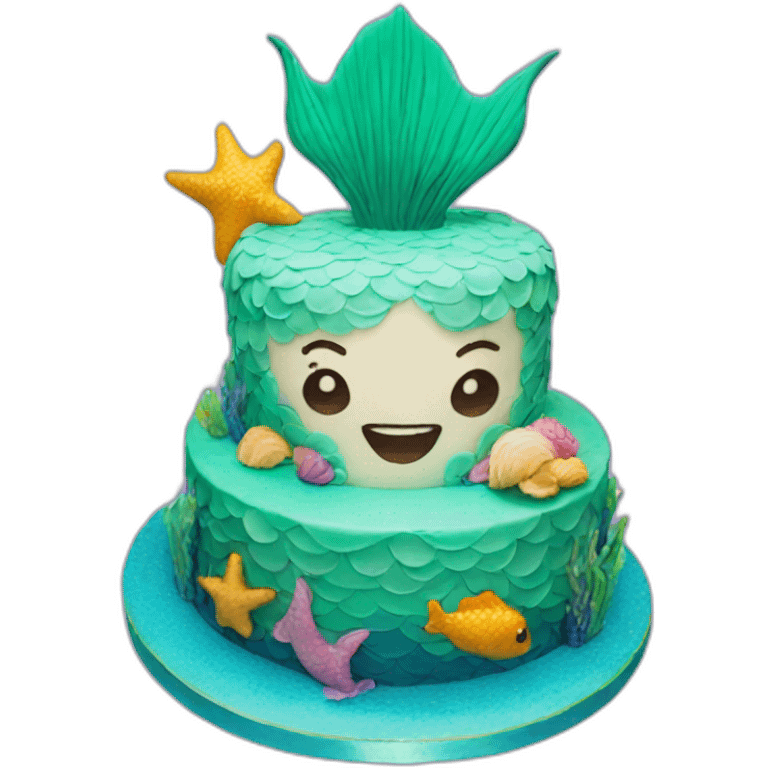 Mermaid cake emoji