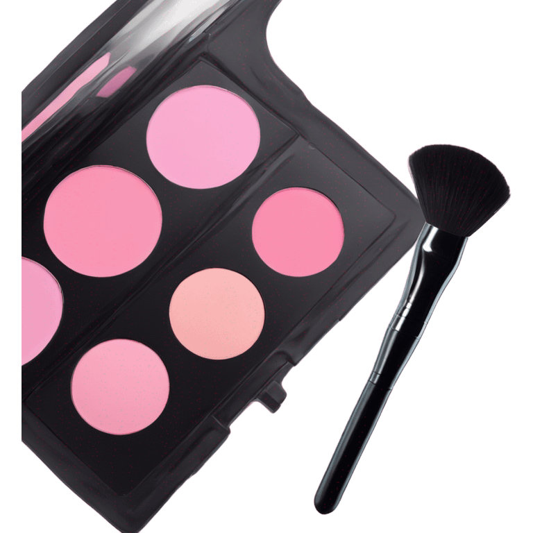 a pretty pink blush and a black brush  emoji