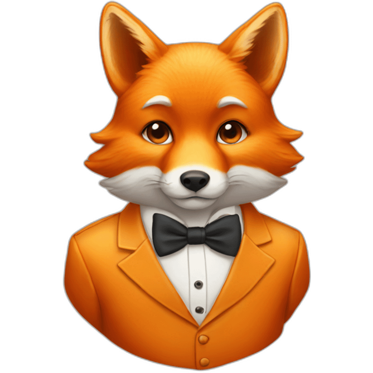 Orange fox with bowtie emoji