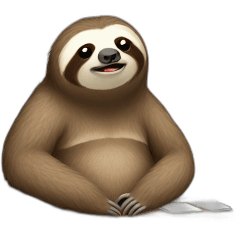 Sloth having mid life crisis at work emoji