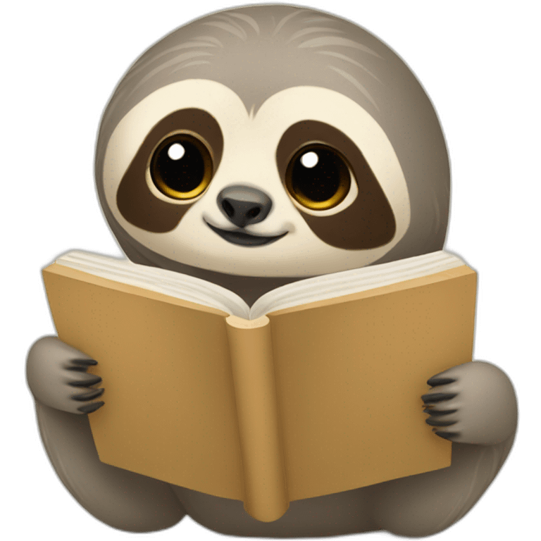 Reading female sloth emoji