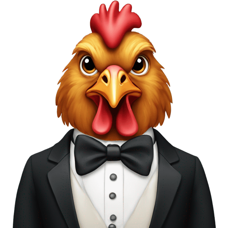 Rooster in a tuxedo  emoji