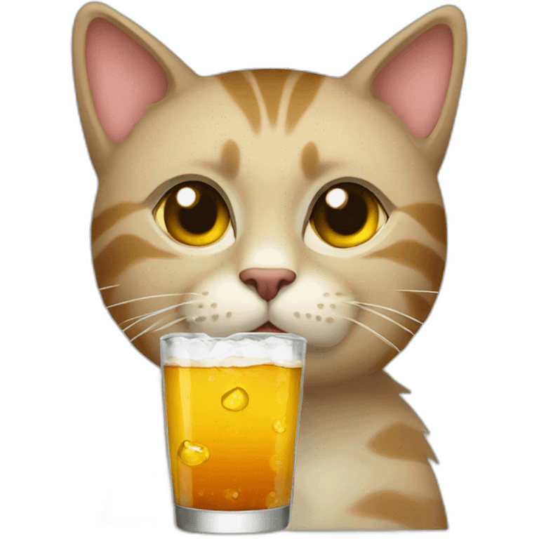 Cat drinking alcool emoji