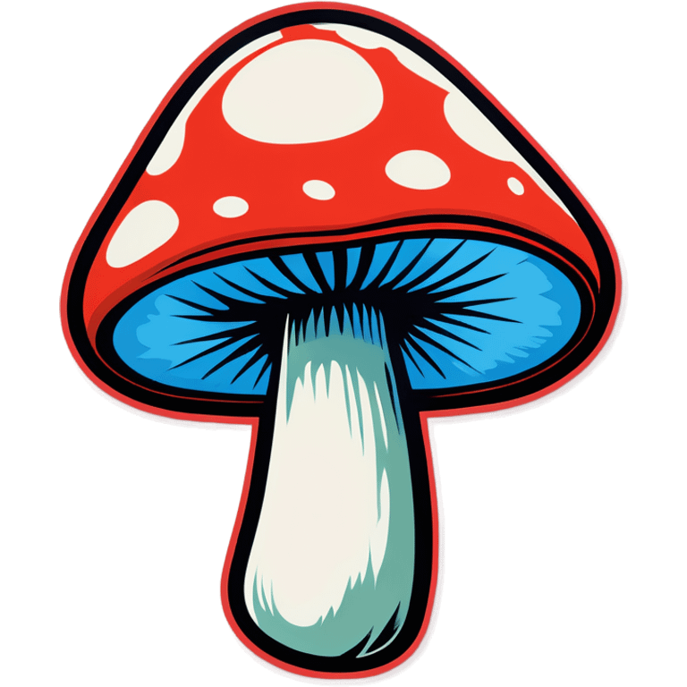 Pop art mushroom emoji