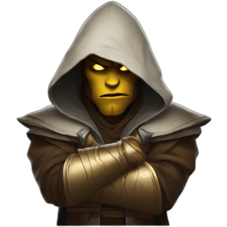 hooded jedi folding arms in world of warcraft emoji