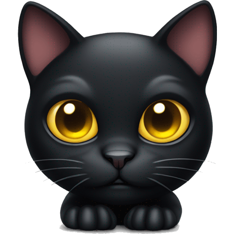 Black Cat wearing rings on its paws looking evil emoji