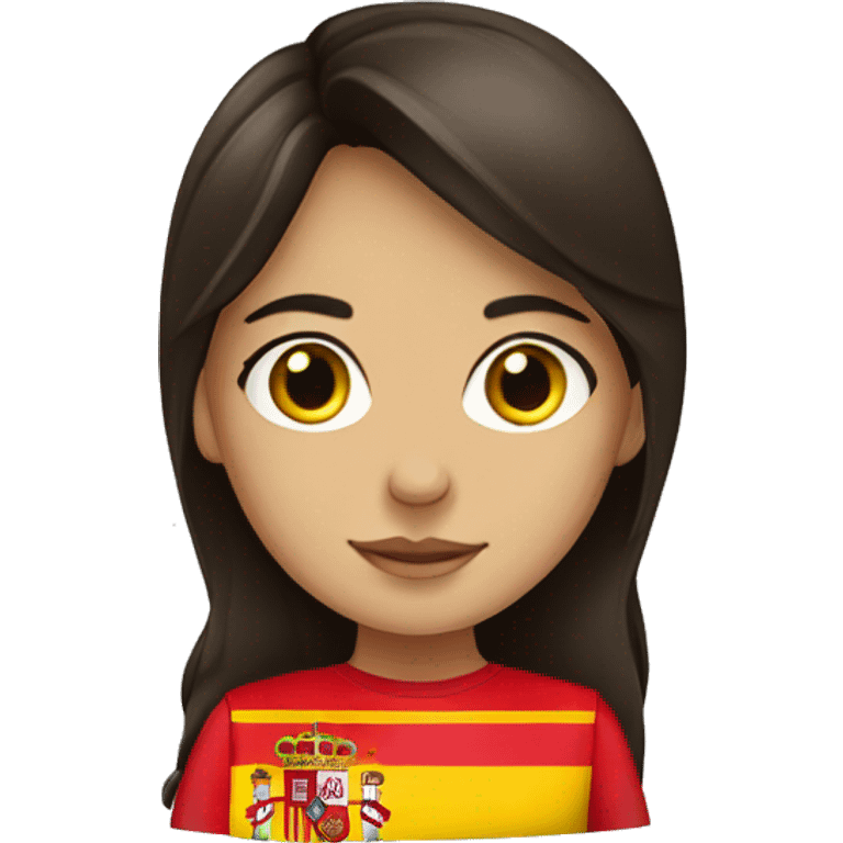 brunette girl with spain flag emoji