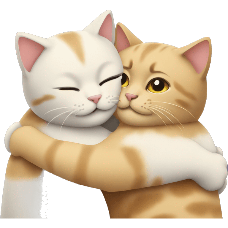 Two cats hugging  emoji