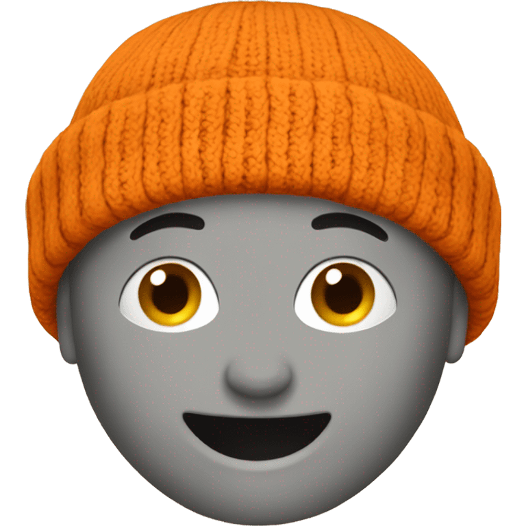 Orange beanie  no eyes emoji