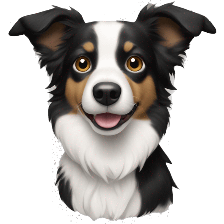 border collie, chihuahua mix with only black and white fur emoji