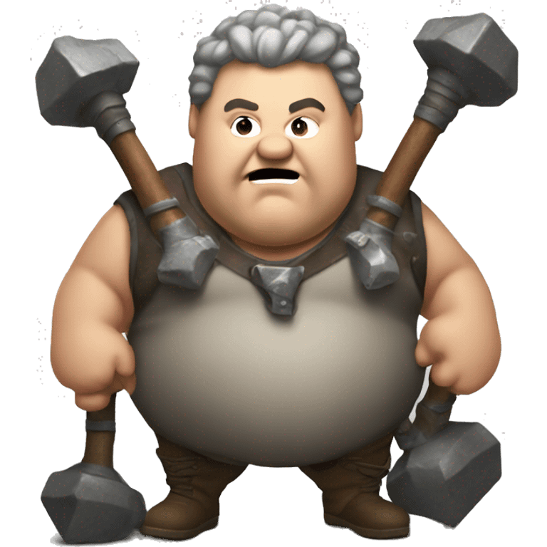 fat dude with warhammers emoji