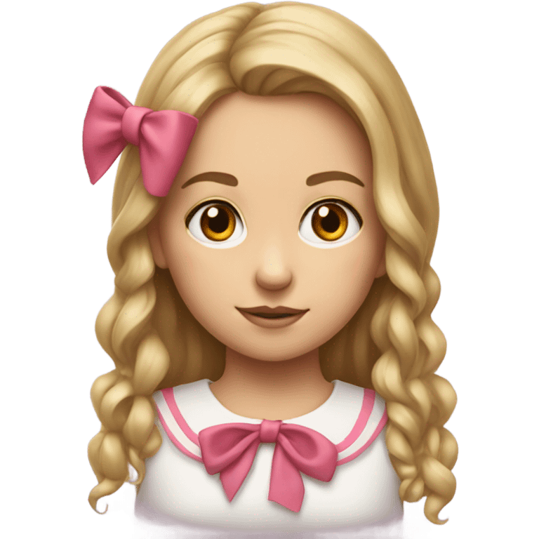 realistic portrait of girl with bow emoji