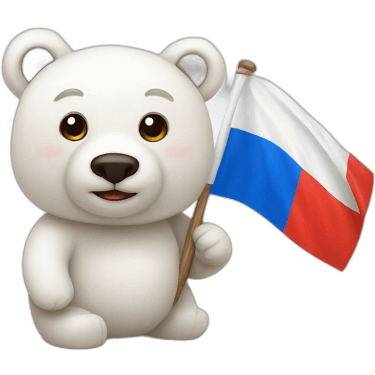 White bear with russian flag emoji