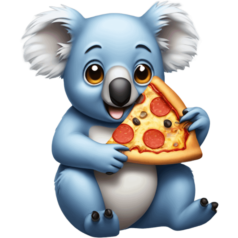  Koala eating pizza blue  emoji