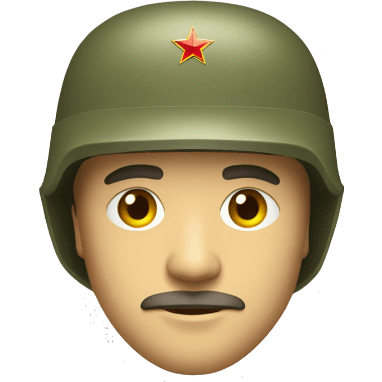 ussr soldier serious with military helmet emoji