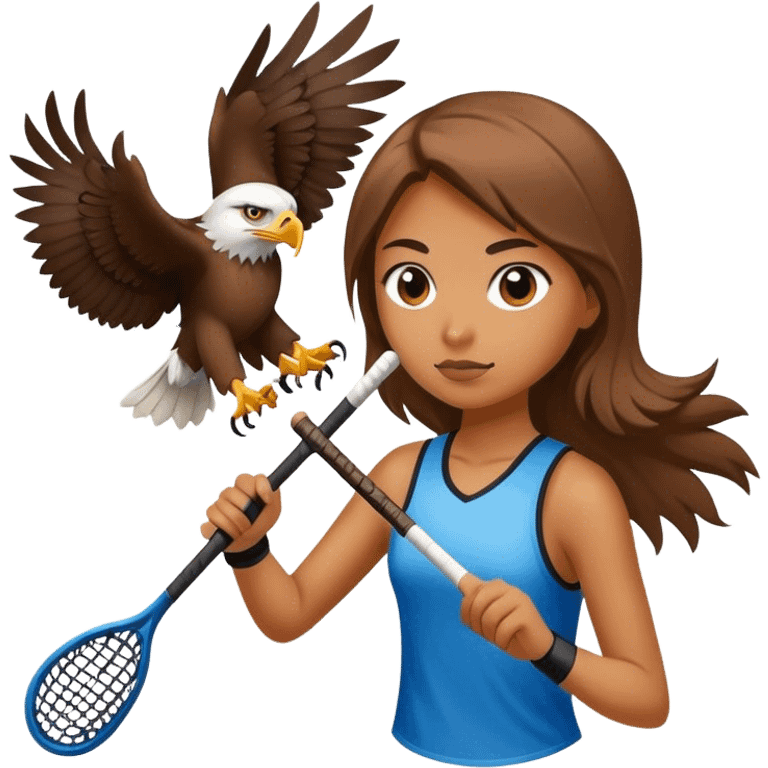 girl eagle playing lacrosse emoji