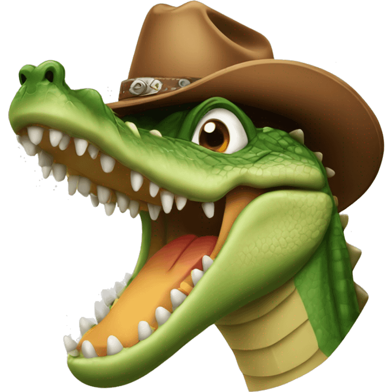 crocodile with cowboy hat emoji