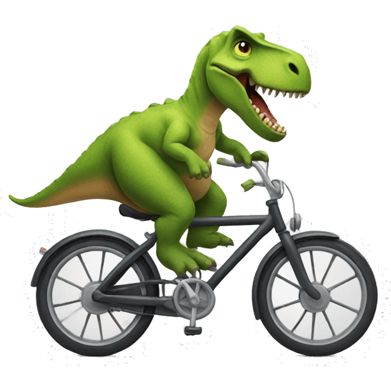 Dinosaur riding a bike emoji