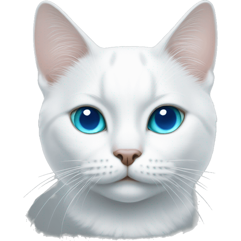 white cat with one blue eye and one green eye  emoji