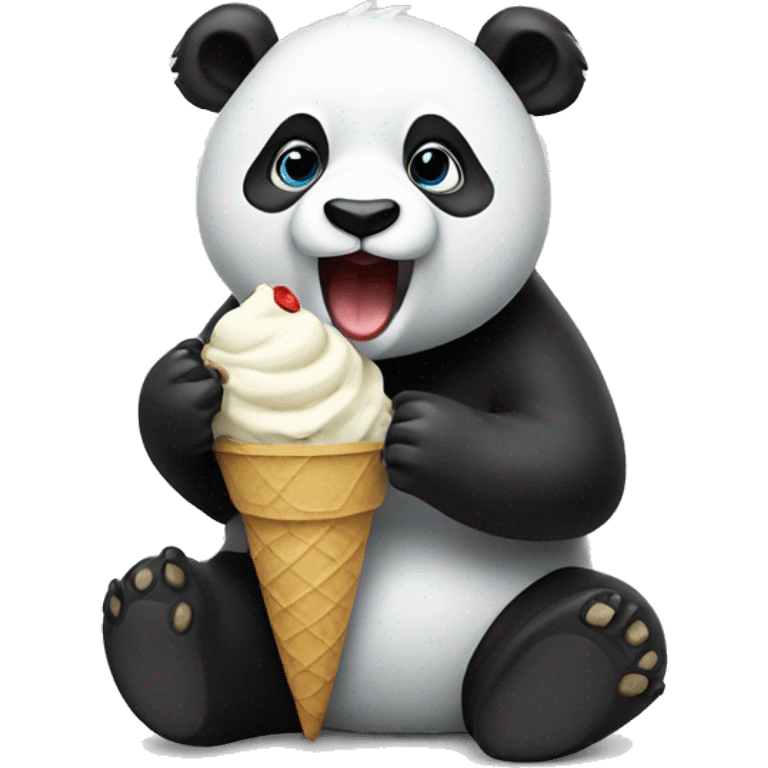 Panda eating ice cream emoji