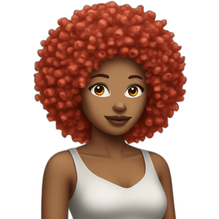 ice spice, black with curly red afro emoji