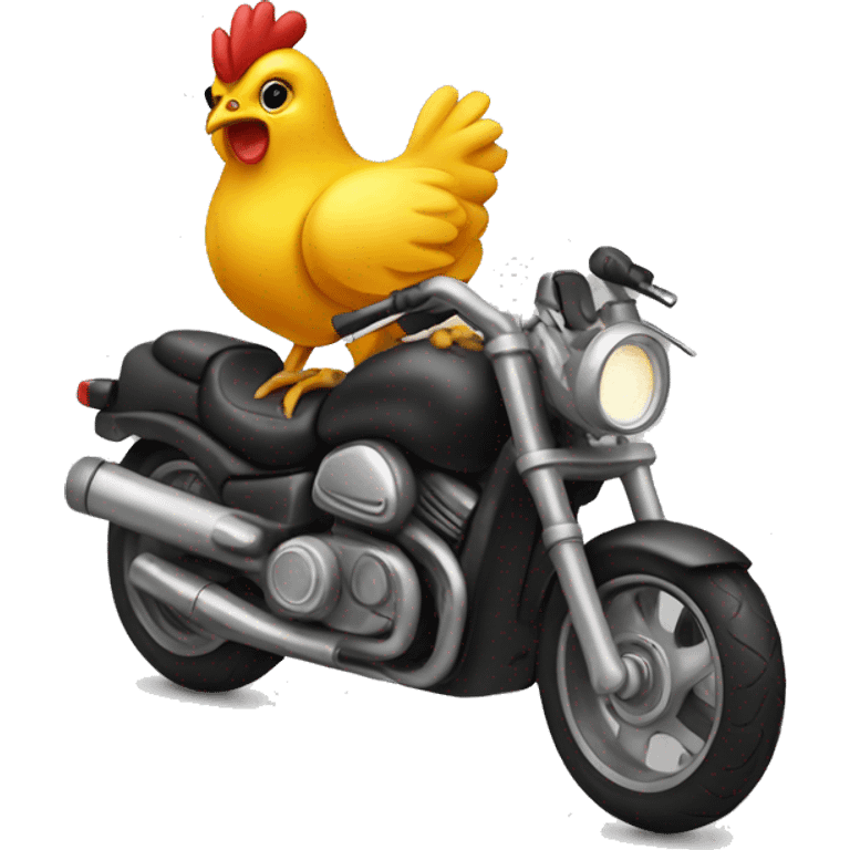 Little chicken on motorcycle  emoji