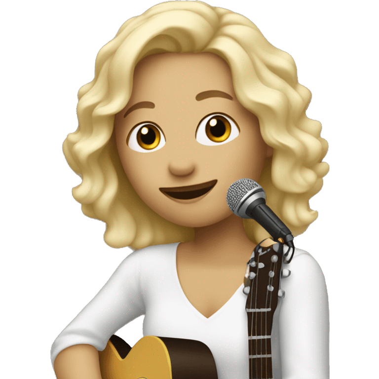 blonde musician with guitar microphone emoji