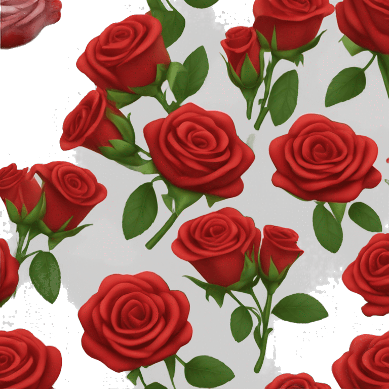 Bouquet of long stemmed red roses  emoji