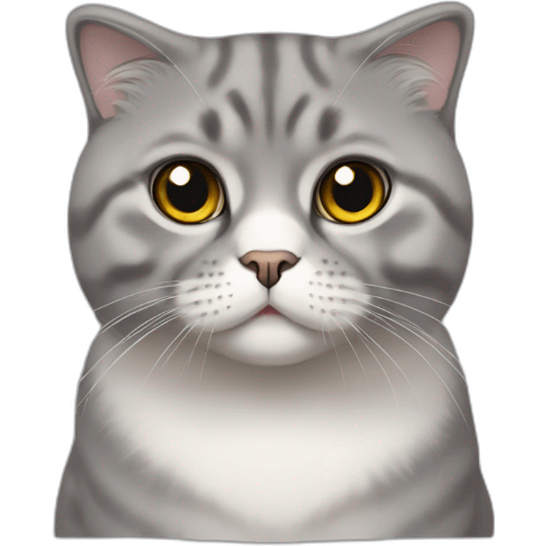 Grey Scottish fold cat emoji