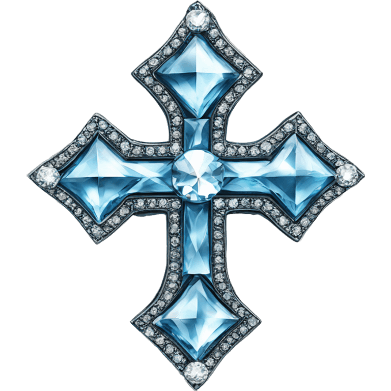 Christian cross of diamonds emoji