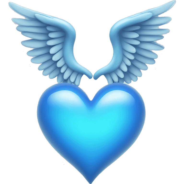 Blue heart with angels wing emoji