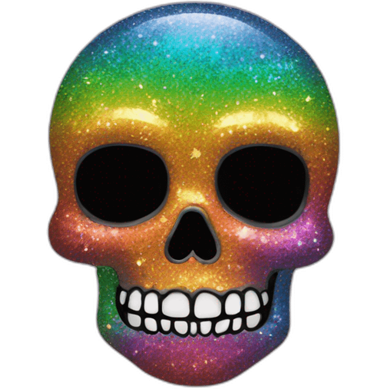 Rainbow glitter skull emoji