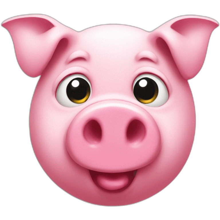 Pink pig with coin eyes emoji