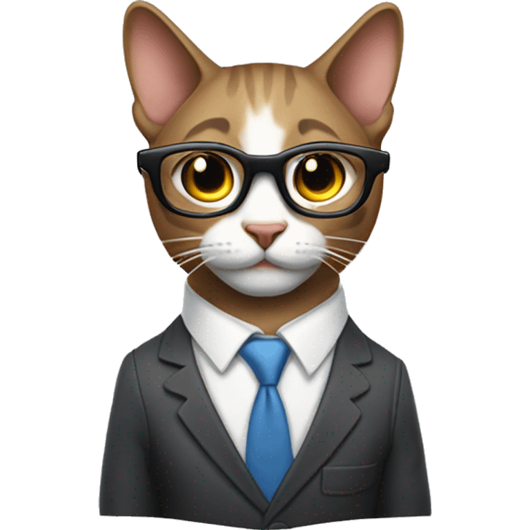 Mulatto business cat pfp wearing with smart glasses emoji