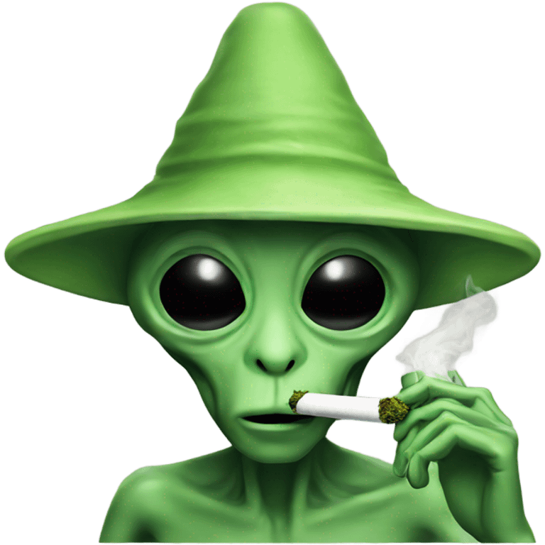 Alien smoking weed emoji