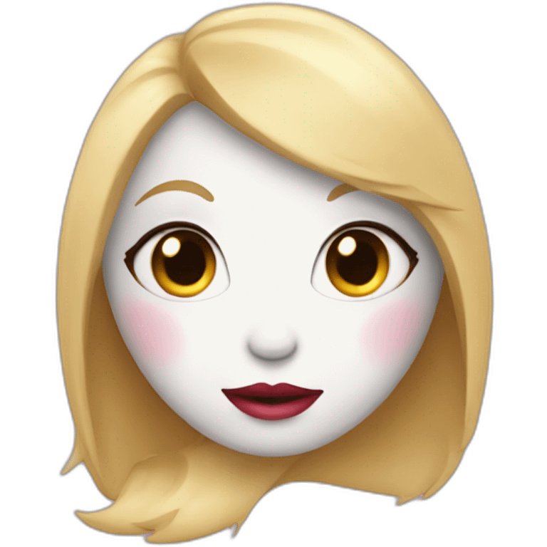 A female bunny with blonde hair and big lips, holding a heart emoji