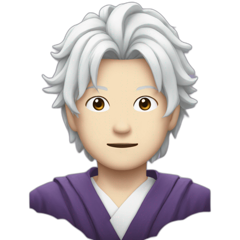 Satoru Gojo with white-purple hair emoji