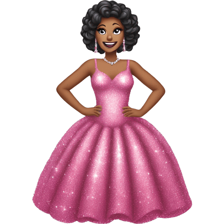 drag queen full body pink sparkle dress emoji