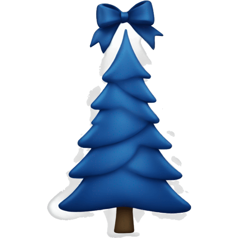 dark blue christmas tree with white bow emoji