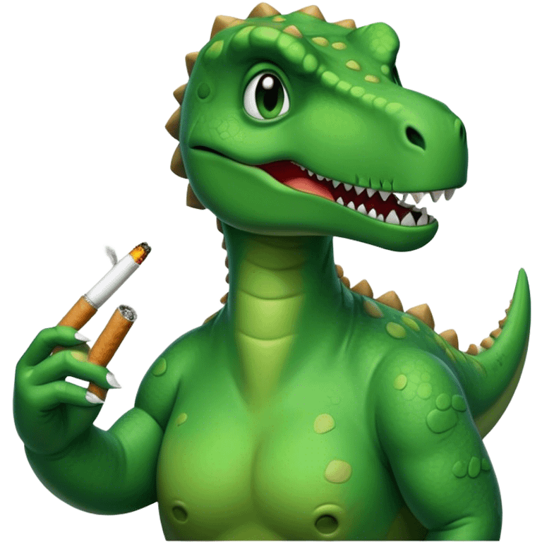 dinosaur smoking a cigarette  emoji