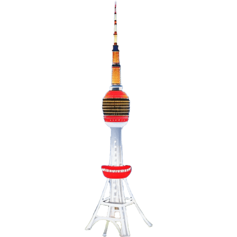 N Seoul Tower Landmark Emoji – Showing the tower atop Namsan Mountain with city lights in the background. emoji